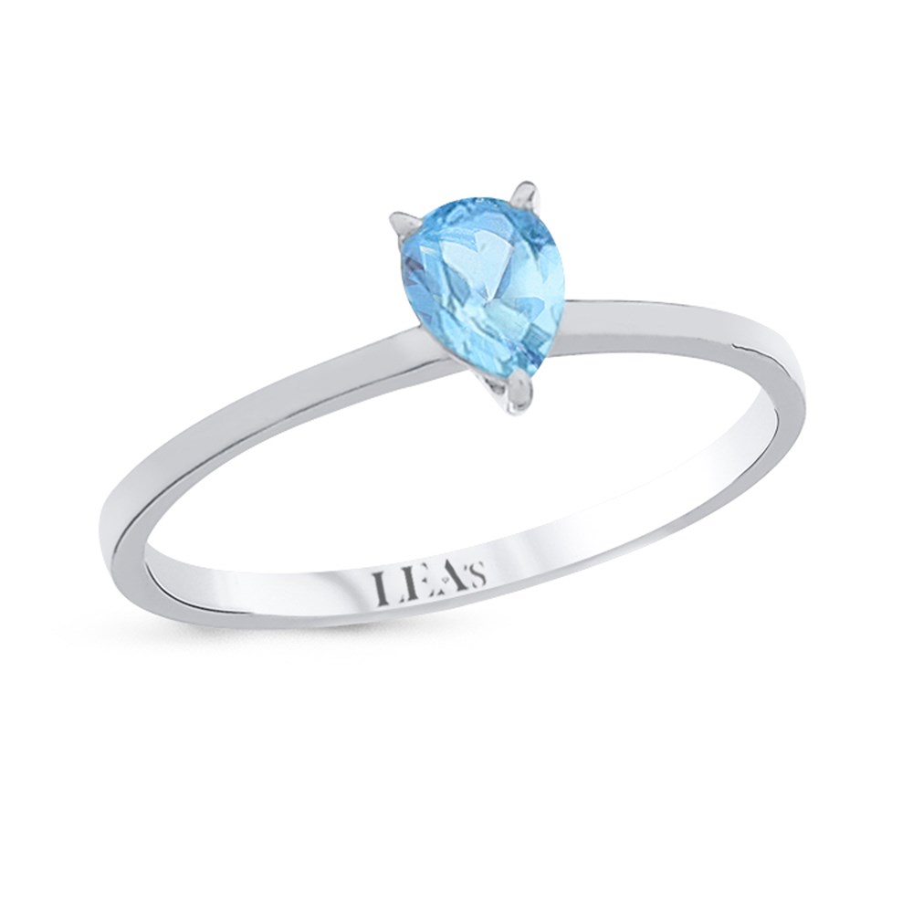 0.40 Karat Damla Blue Topaz Yüzük