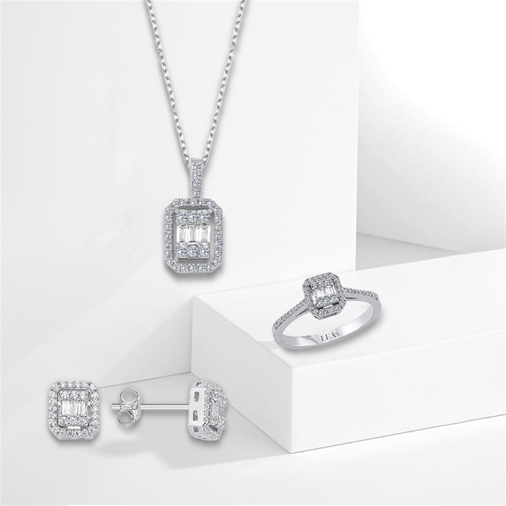0.68 Karat Pırlanta Baget 3'lü Set