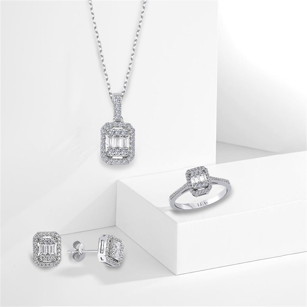 0.75 Karat Pırlanta Baget 3'lü Set