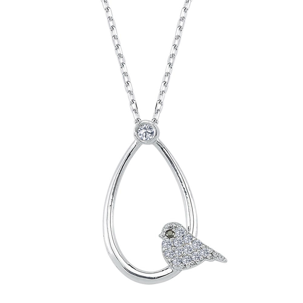 Pırlanta Taşlı Kuş Kolye