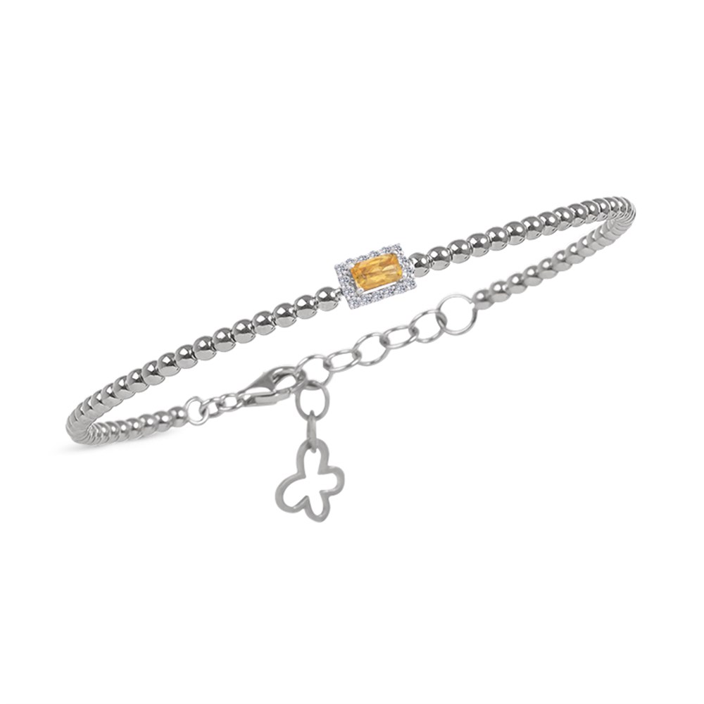 Pırlantalı Baget Citrine Bileklik