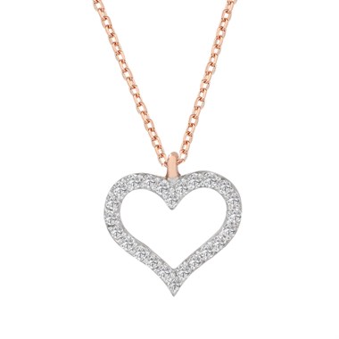 0.12 Karat Pırlanta Kalp Kolye