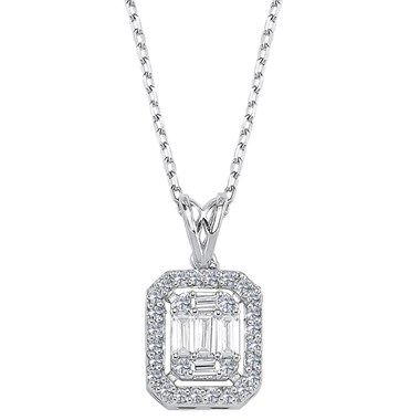 0.27 Karat Baget Pırlanta Kolye