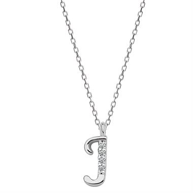 J Harfi Pırlantalı Altın Kolye