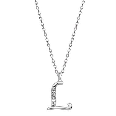 L Harfi Pırlantalı Altın Kolye