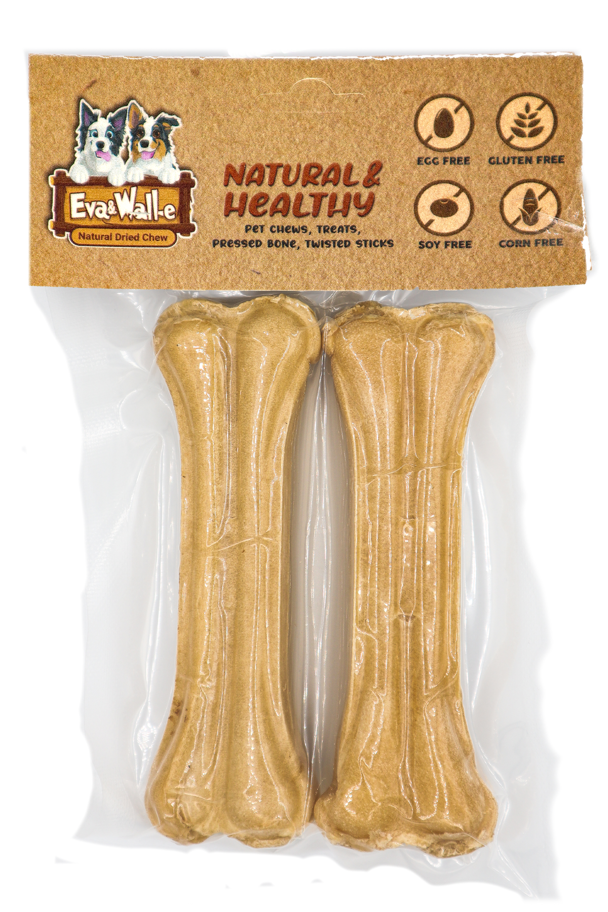 Doğal Naturel Ham Deri Köpek Kemiği 2'li Set 12cm | Küçük ve Orta Irklar İçin Doğal Çiğneme Kemiği