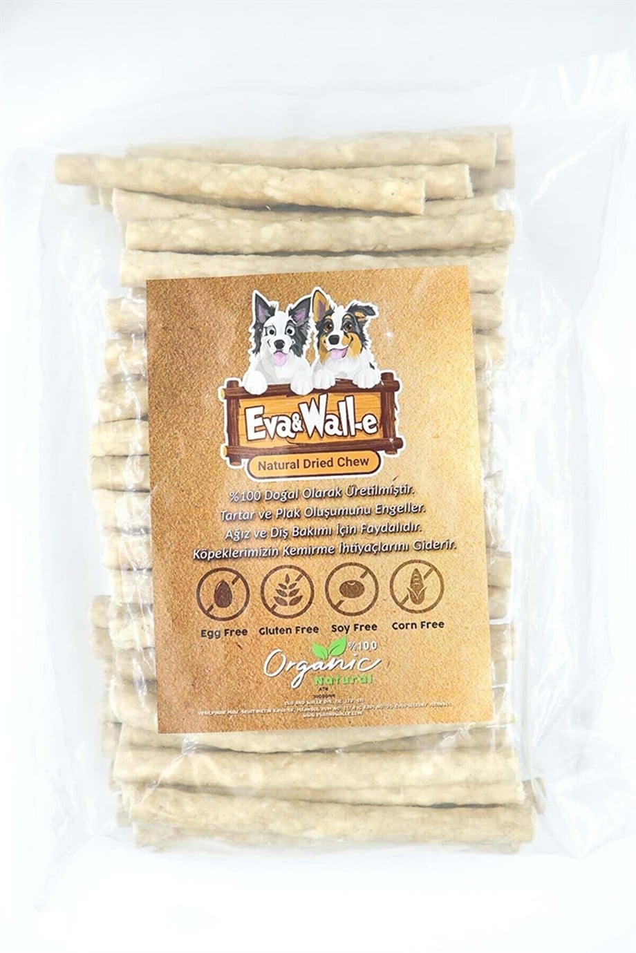 Eva and Wall-E Doğal Munchy Ödül Çubukları 13 cm 11-12 gr 100 adet 1 Kg Paket