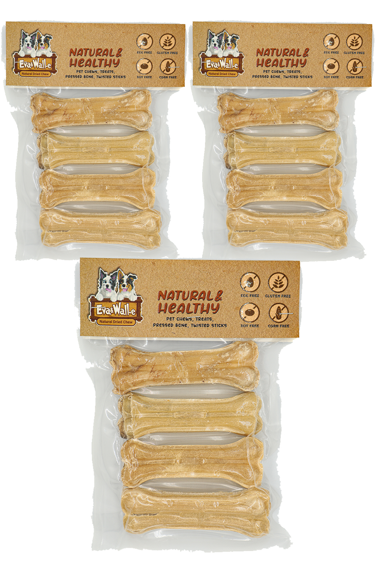 Köpek Kemiği Naturel 4 Adet 7cm 20-25 Gr Avantajlı 3 Paket