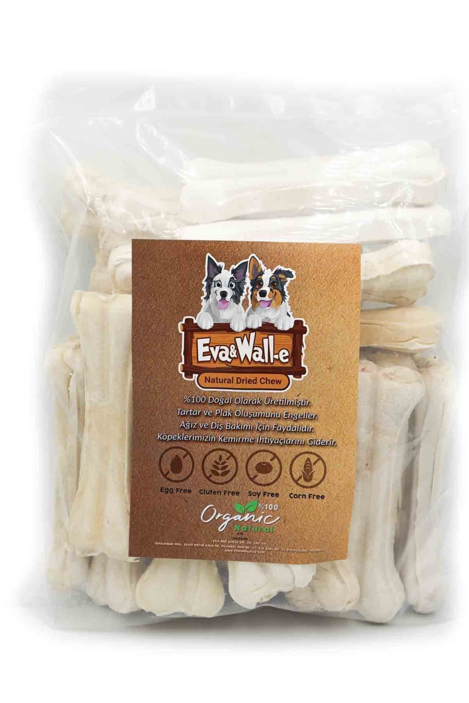 Eva and Wall-E Doğal Naturel Kemik 50 Adet 7cm Küçük Irk ve Yavru Köpekler İçin 1.250 Gr