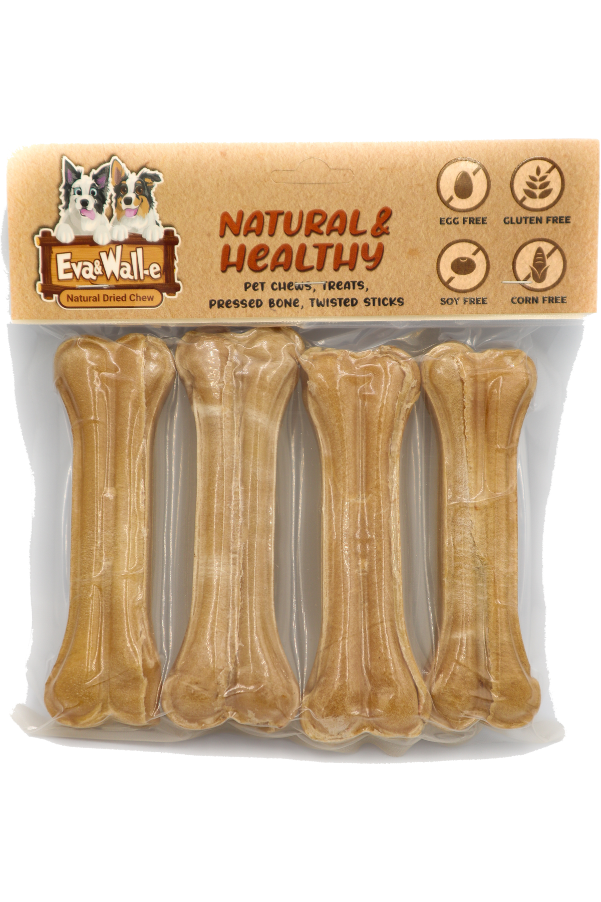 Köpek Kemik 4 Lü Paket Çiğneme Kemiği 12 Cm Naturel 