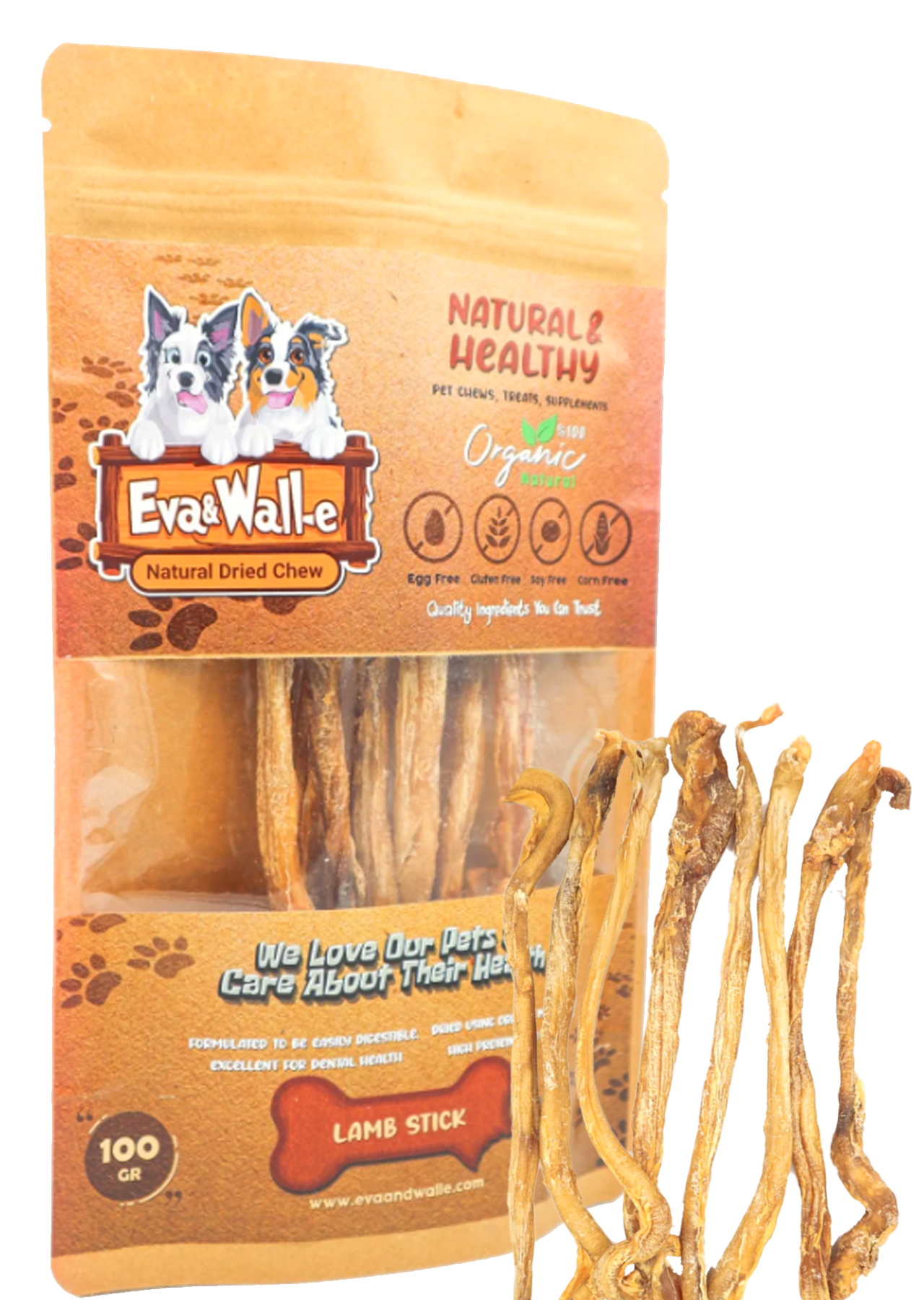 Köpek Ödülü Doğal Çiğneme Kemiği | Kurutulmuş Lamb Stick Küçük Irk Köpekler İçin (Poodle)