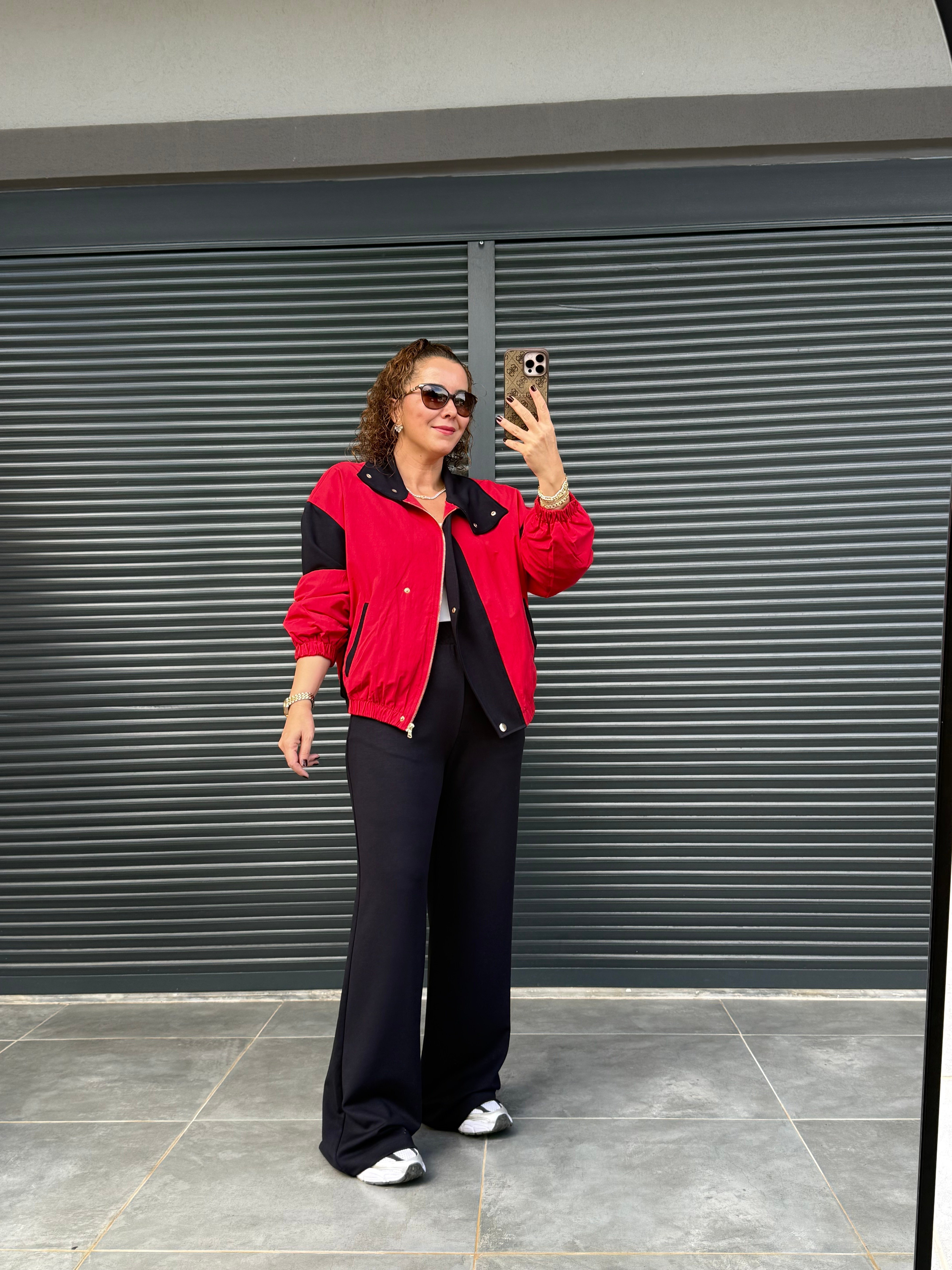 Bomber Ceketli İthal Takım Kırmızı