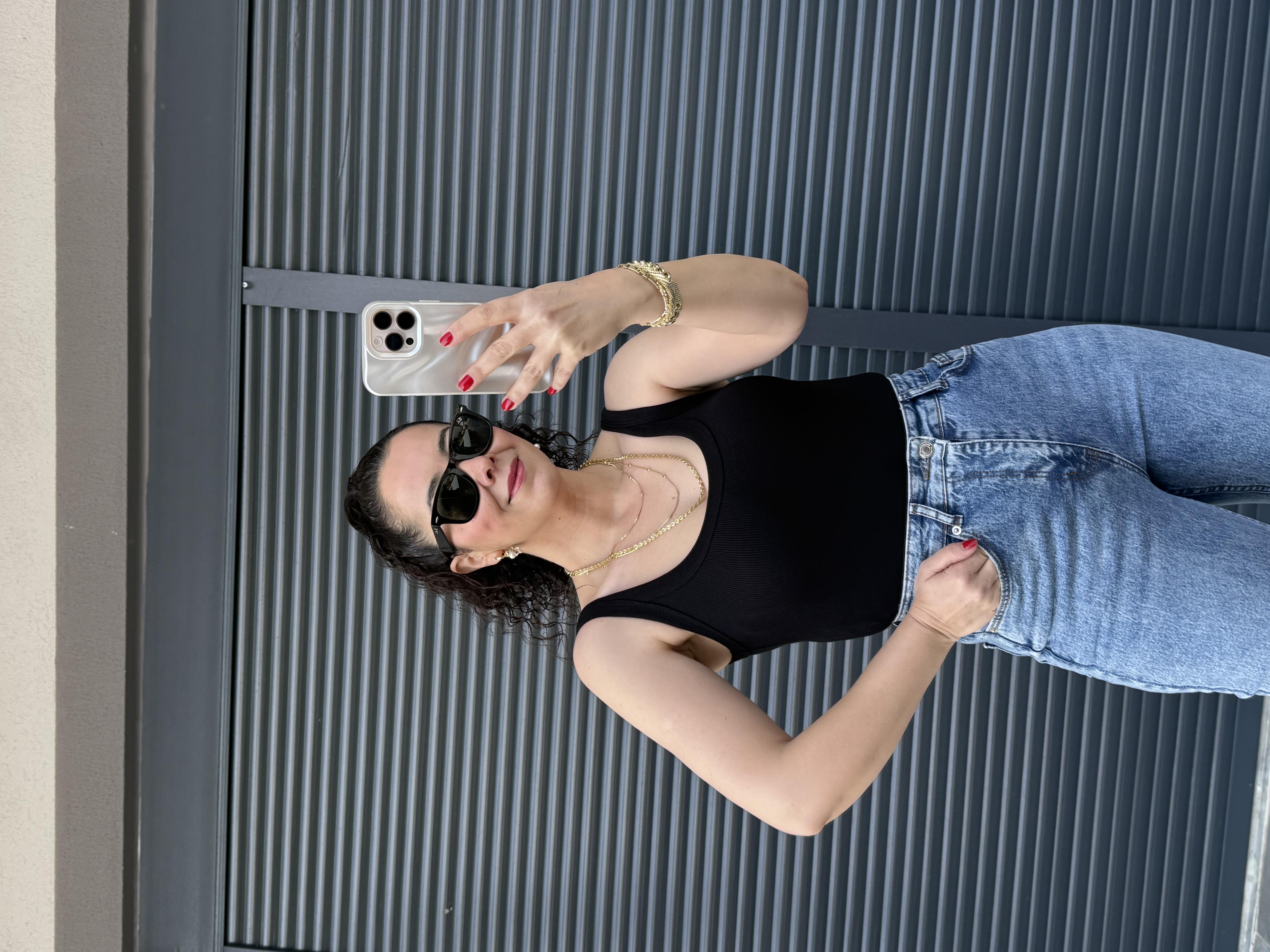 Dilvin Askılı Bodysuit  Siyah