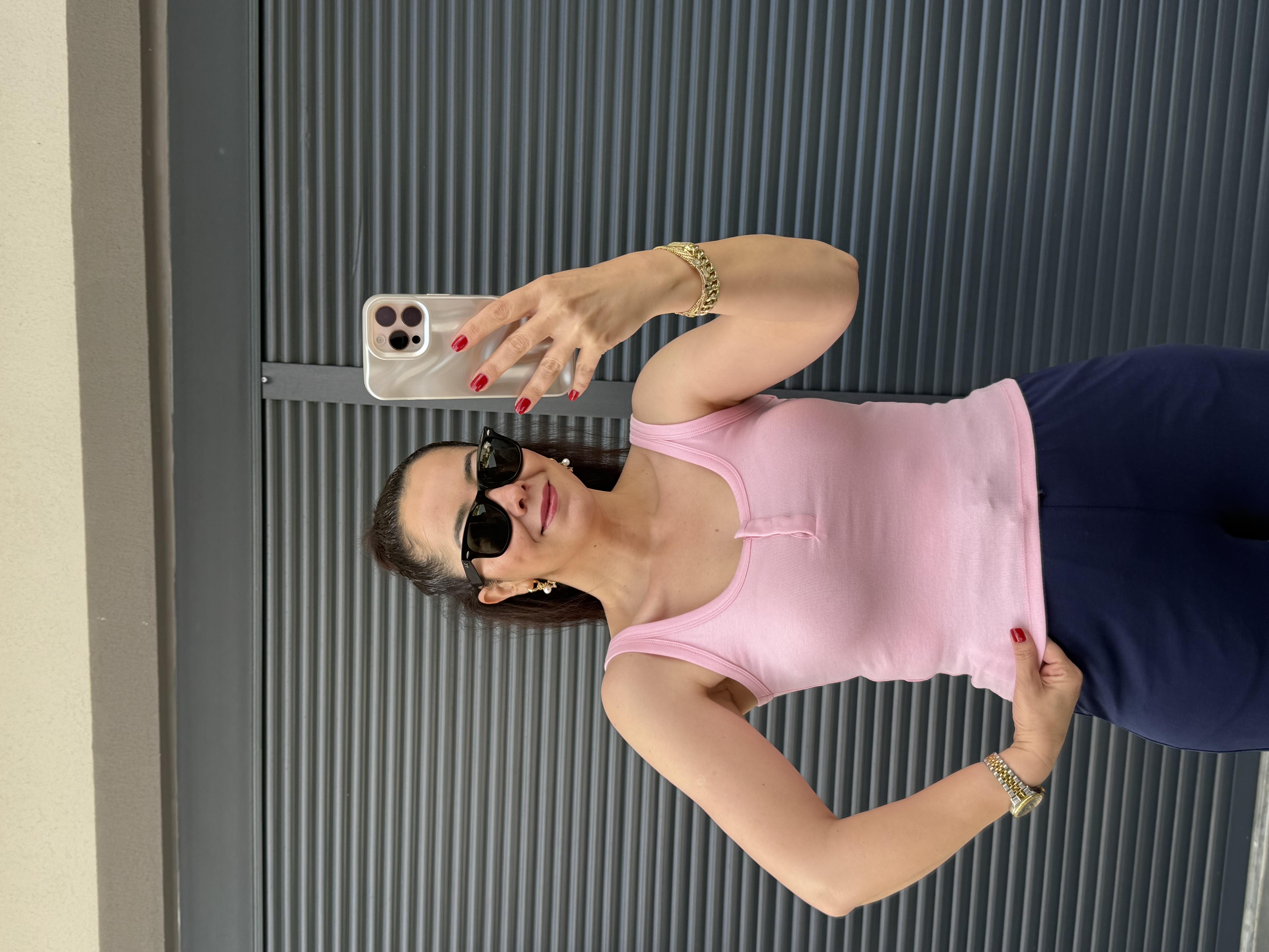 Dilvin Önü Çıtçıtlı Atlet Pembe