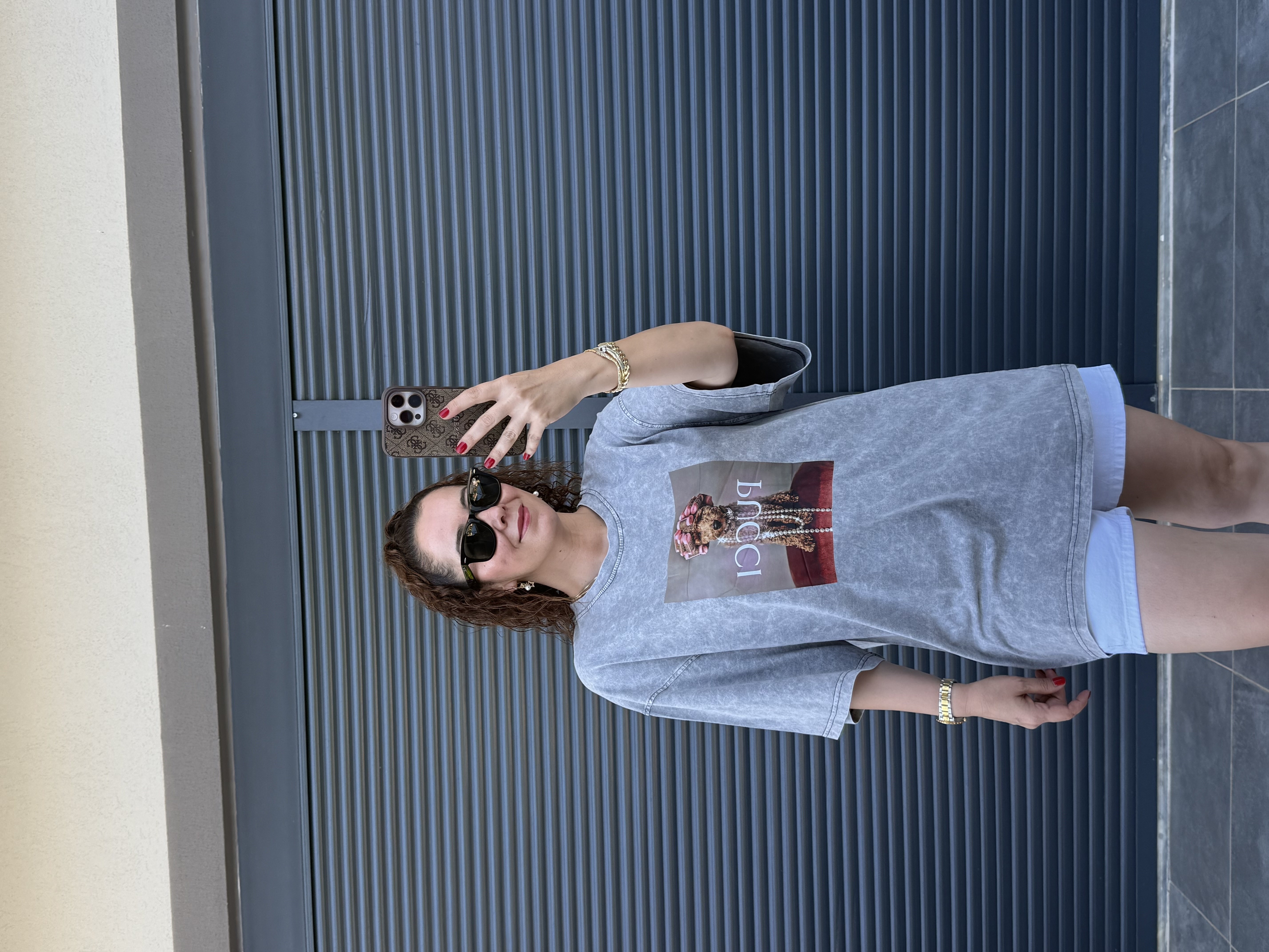 Eskitme Pucci Oversize T-shirt Gri