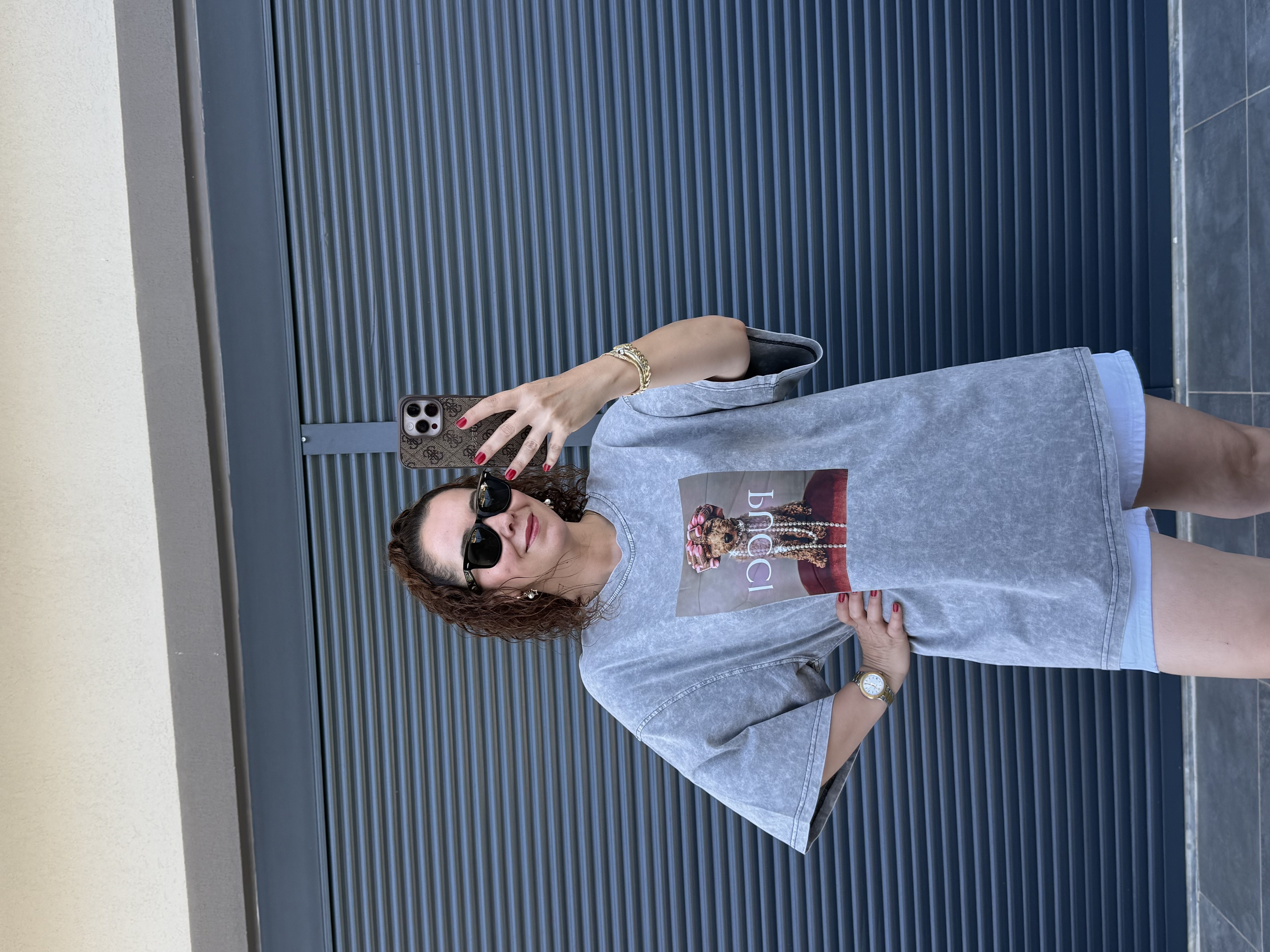 Eskitme Pucci Oversize T-shirt Gri