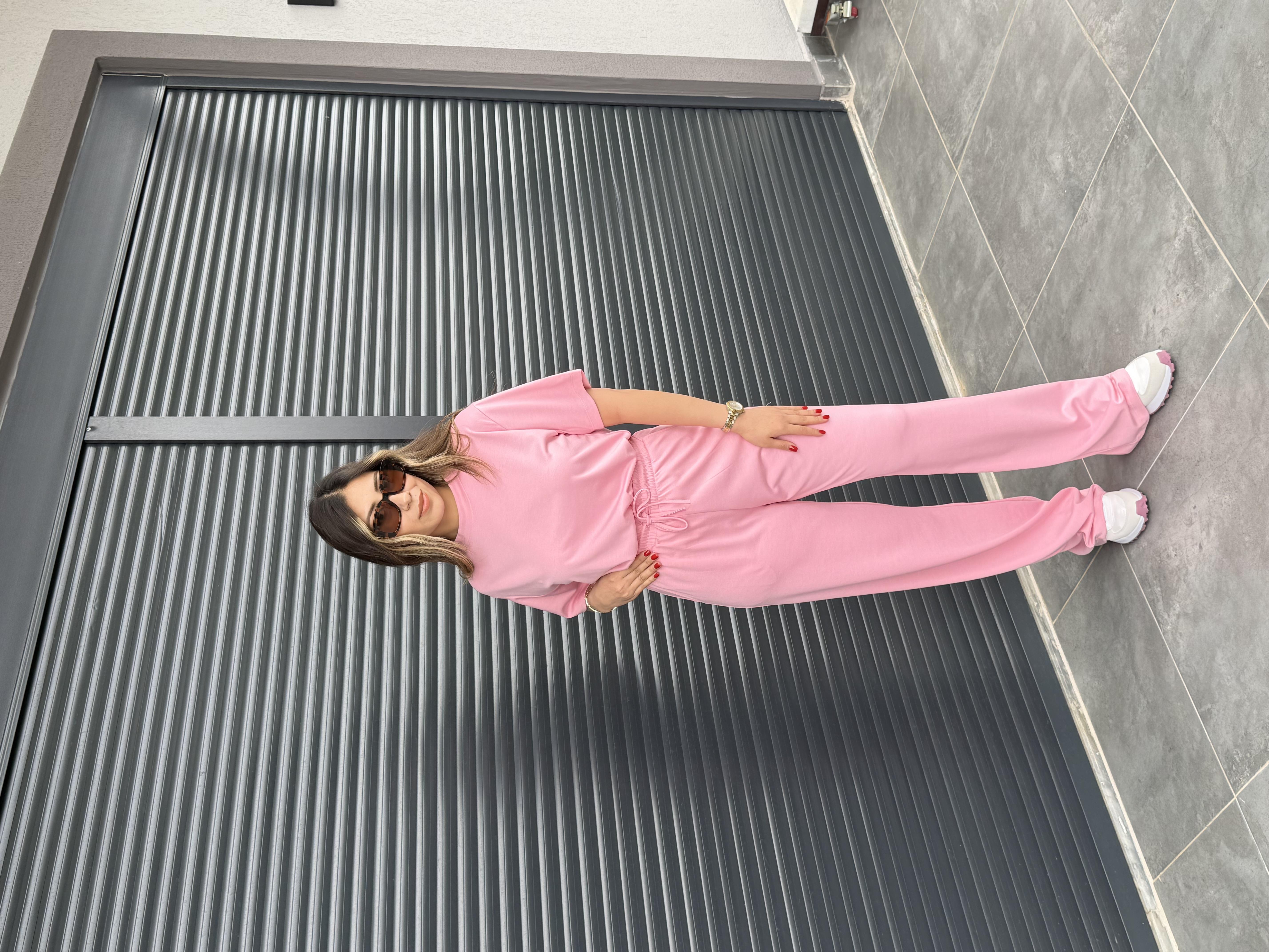 Kısa Kollu T-shirt Pantolon Takım Pembe