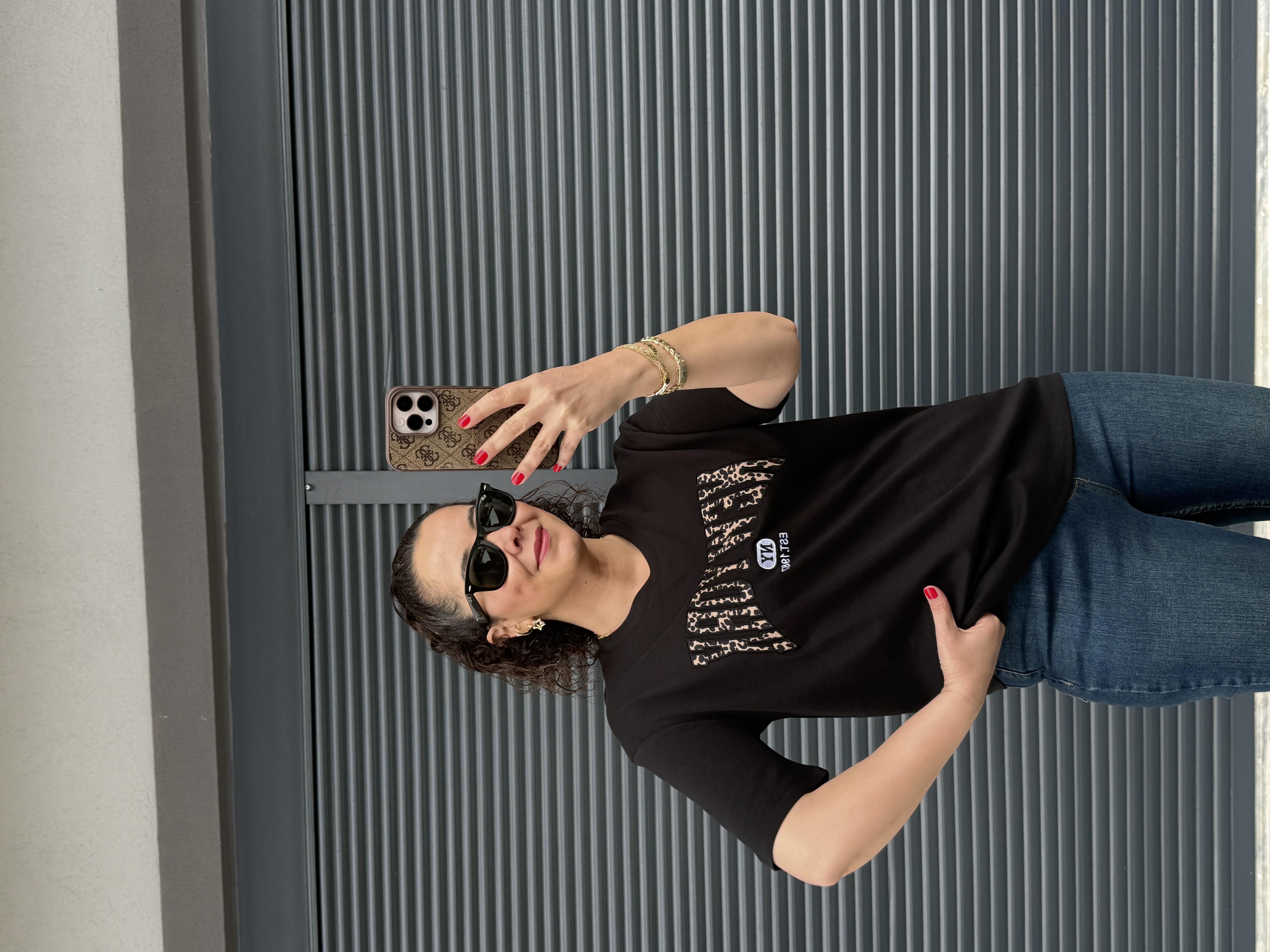 Leopar New York T-Shirt Siyah