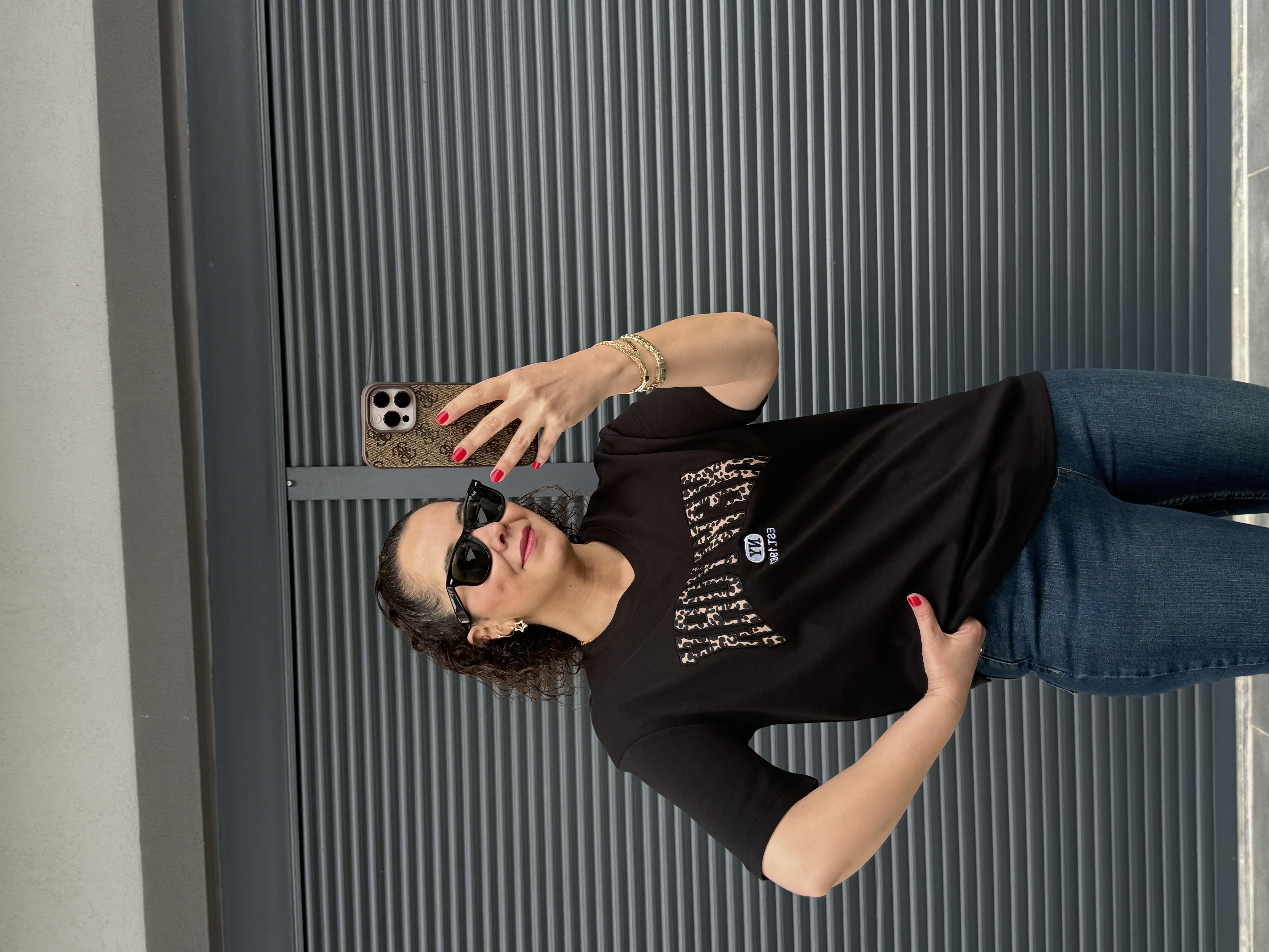 Leopar New York T-Shirt Siyah