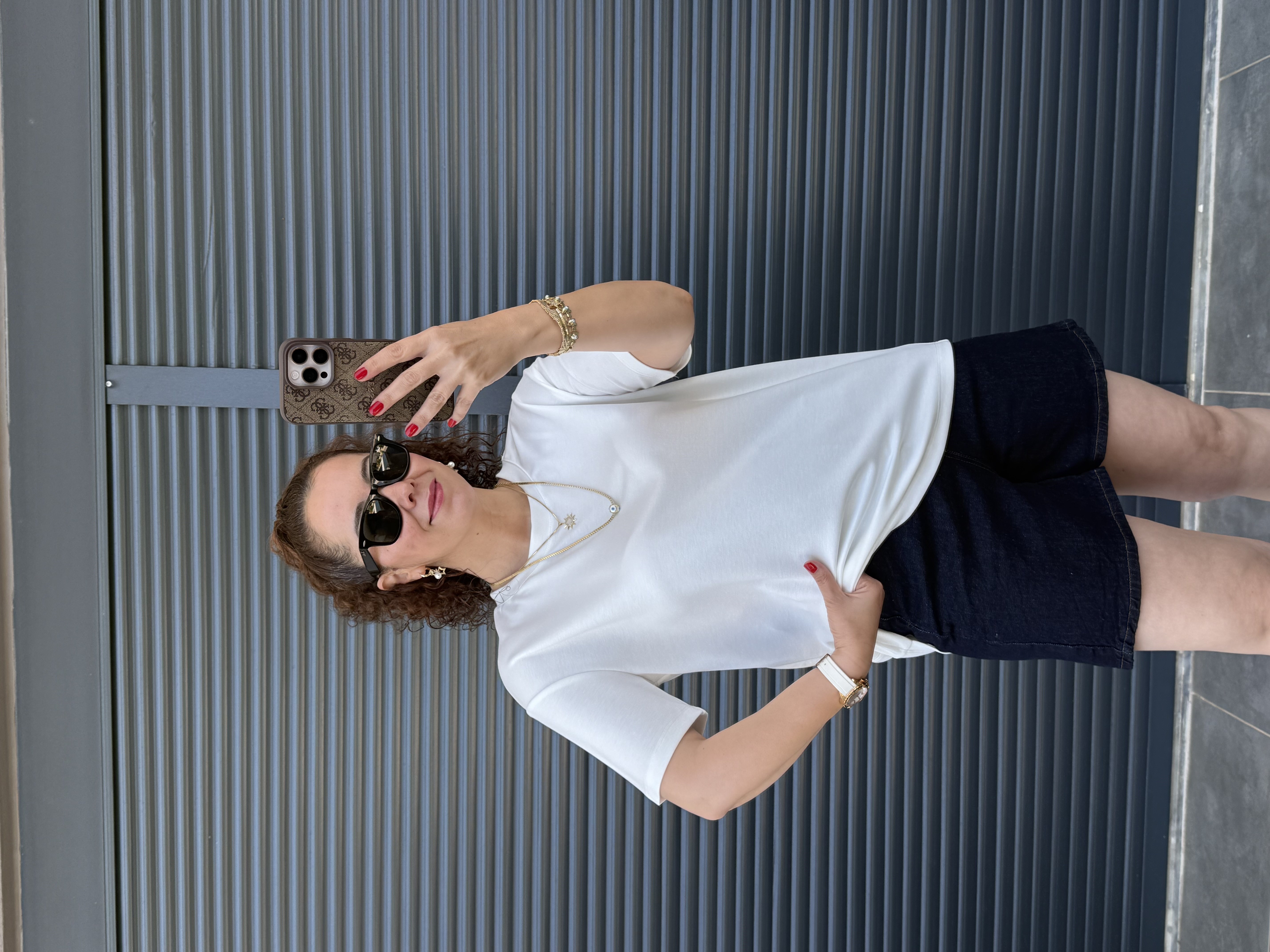 Modal Kumaş Bisiklet Yaka Basic T-Shirt Beyaz