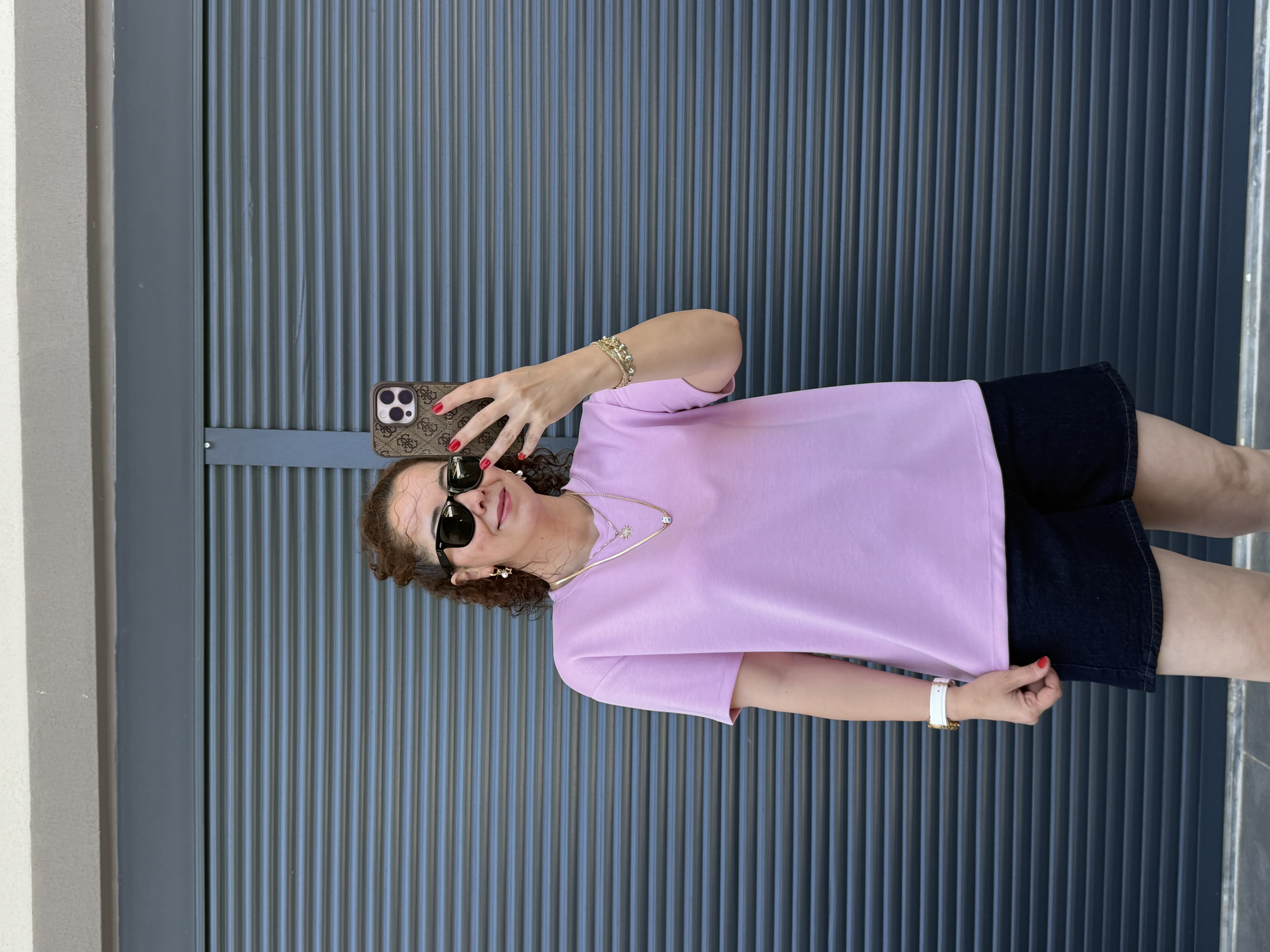 Modal Kumaş Bisiklet Yaka Basic T-Shirt Pembe