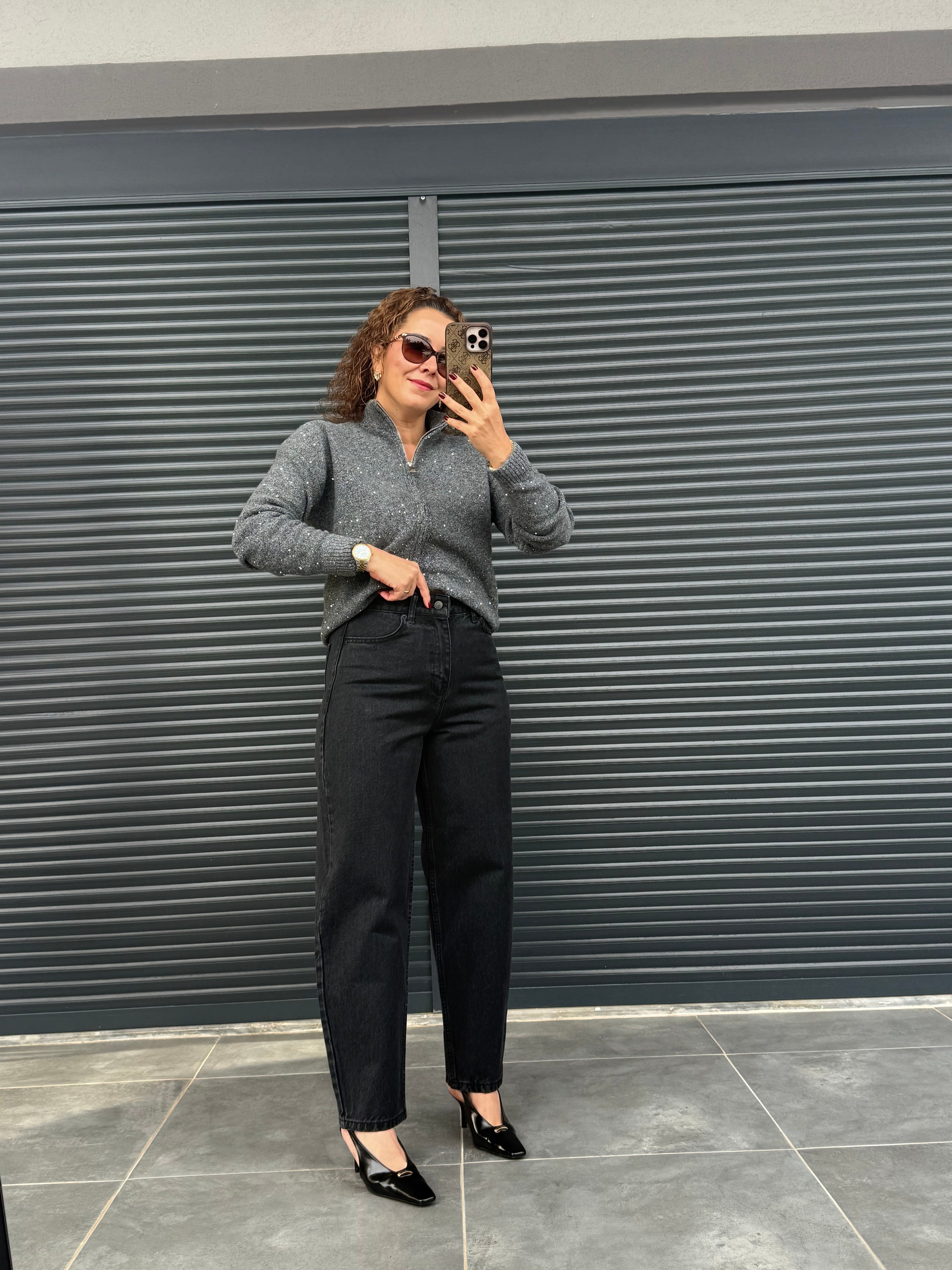 Premium Barrel Fit Jean Antrasit