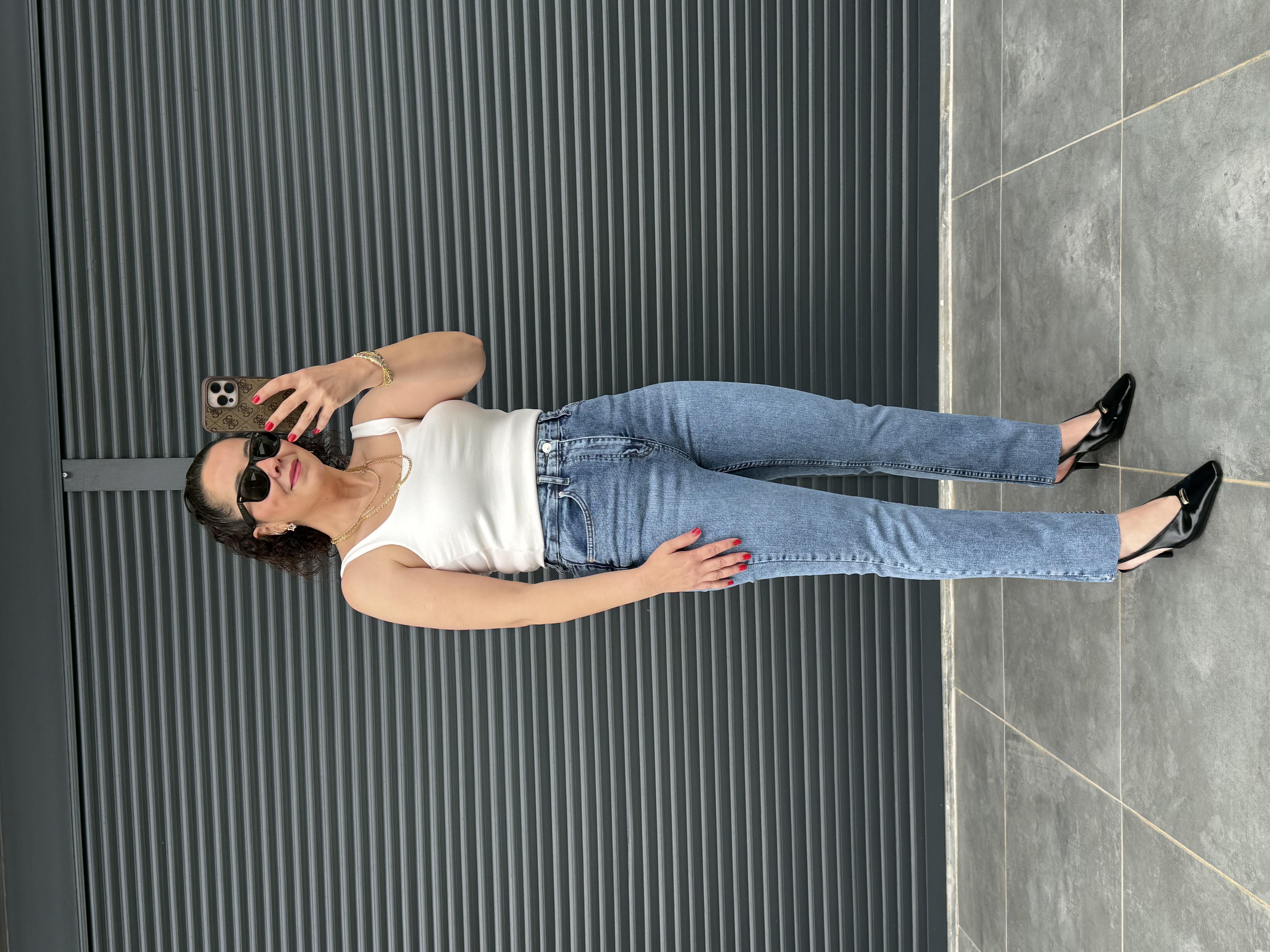 Premium Kesik Paça Boy Fit Jean Açık Mavi