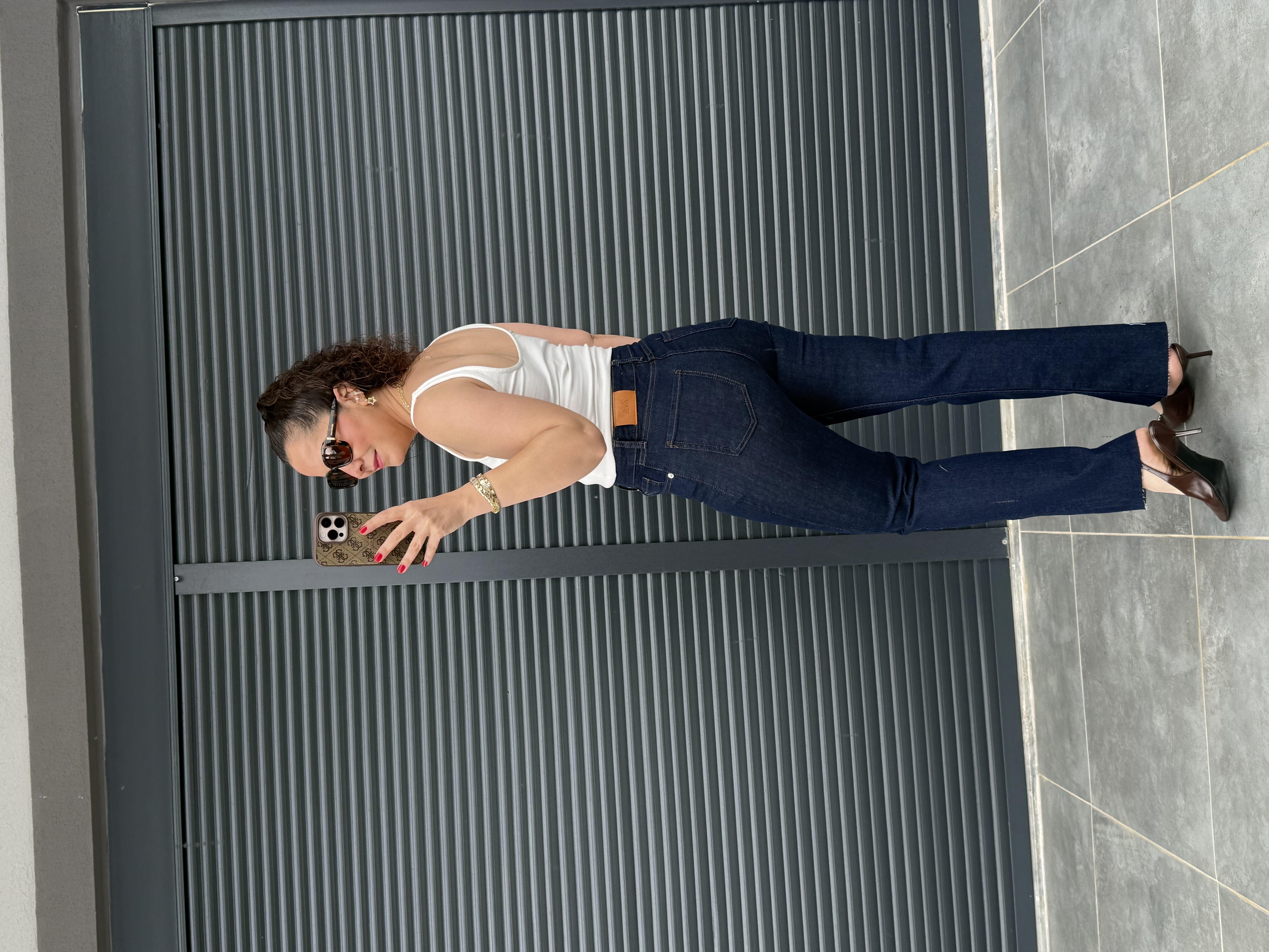 Premium Kesik Paça Boy Fit Jean Lacivert