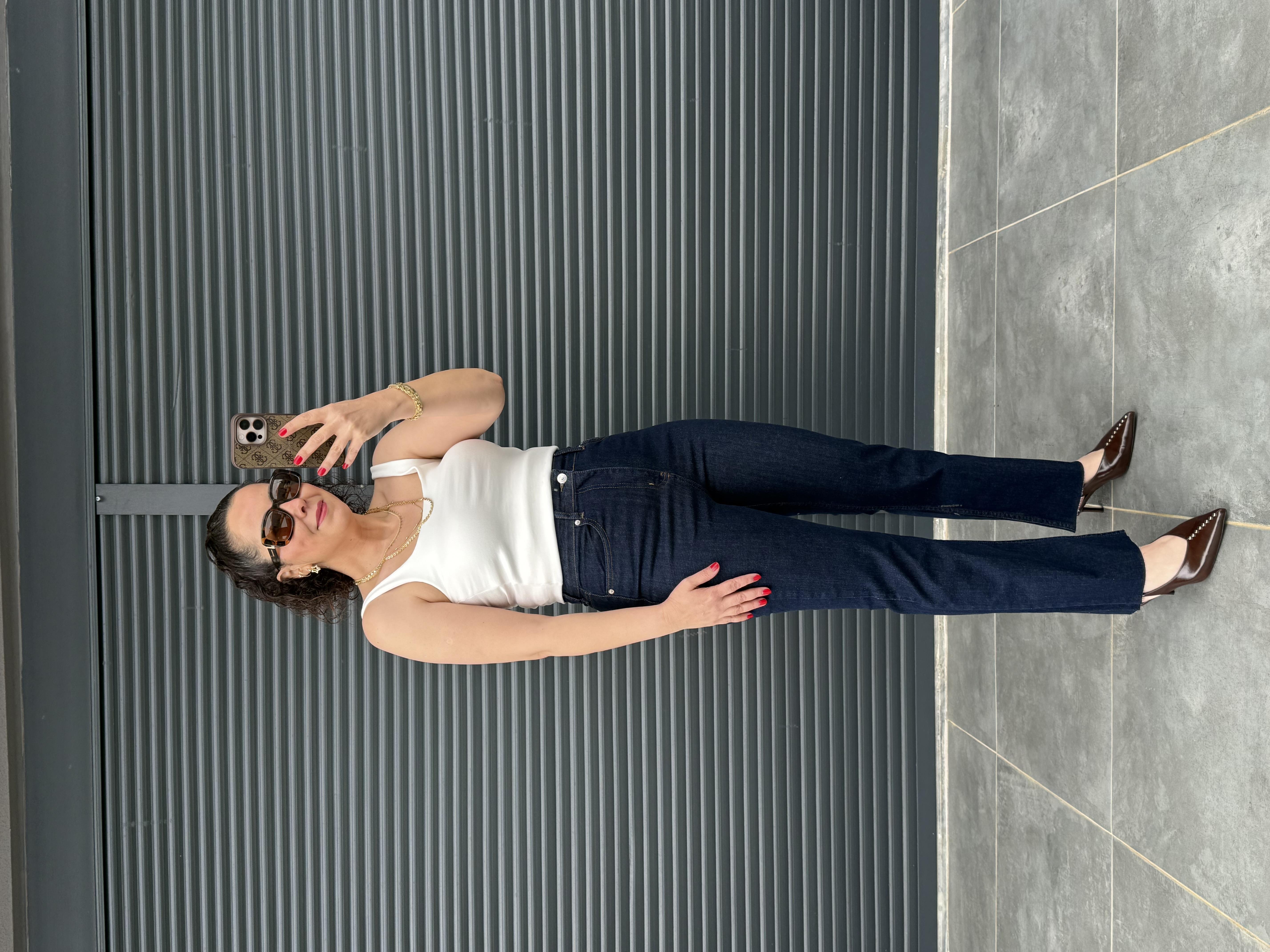 Premium Kesik Paça Boy Fit Jean Lacivert