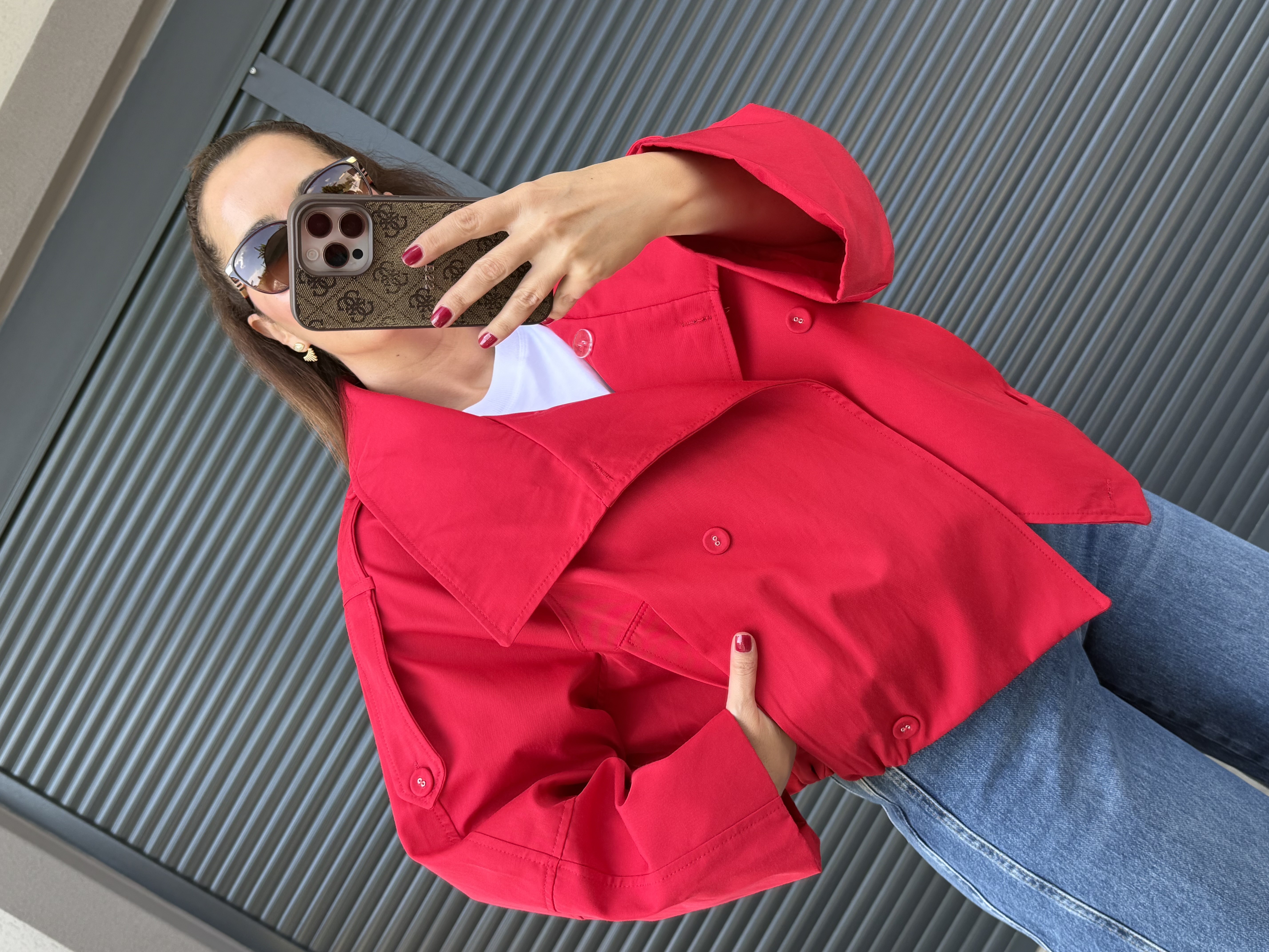 Premium Kırmızı Bomber Ceket