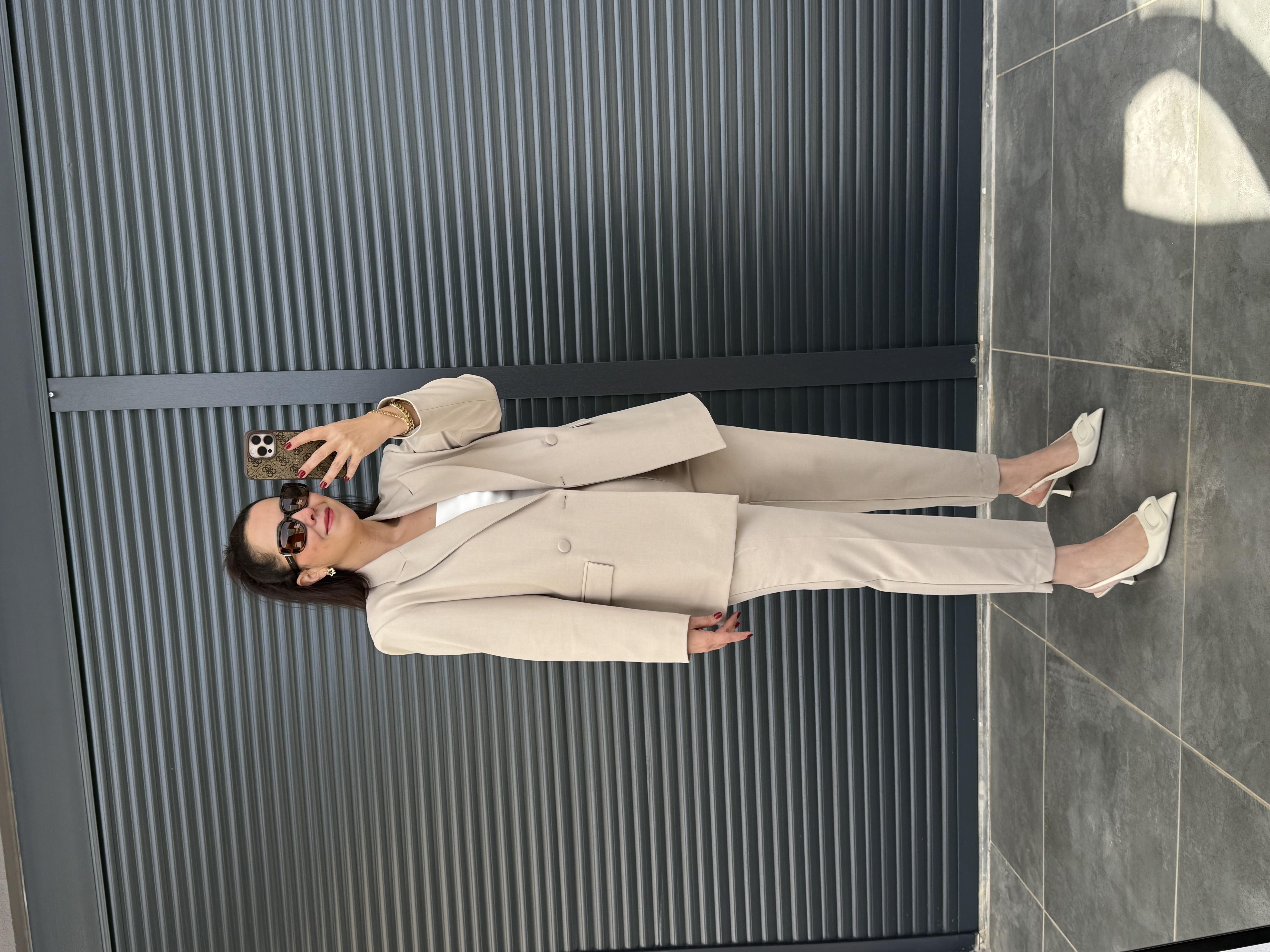 Premium Pantolon Ceket Takım Bej