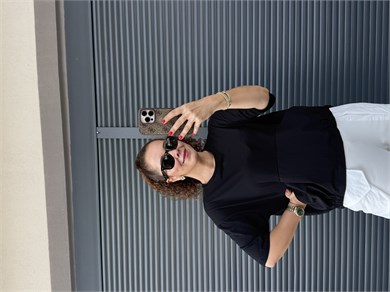 Arkası Düğme Detaylı Cepli T-Shirt Siyah