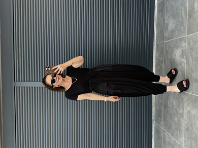 Bel Büzgülü Cep Detaylı Tasarım Tulum