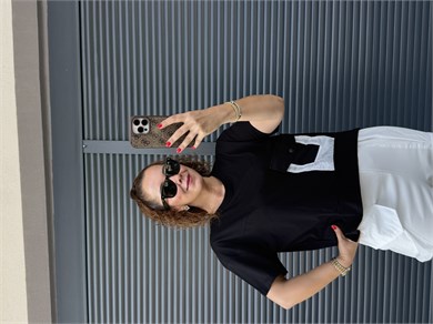 Cep Detaylı Tasarım T-Shirt Siyah