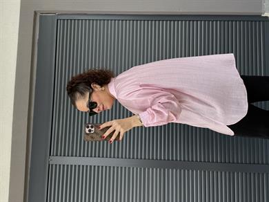 Cepli Oversize Gömlek Pembe