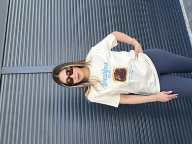 Çikolatalı Ekmek Baskılı T-shirt  Vanilya