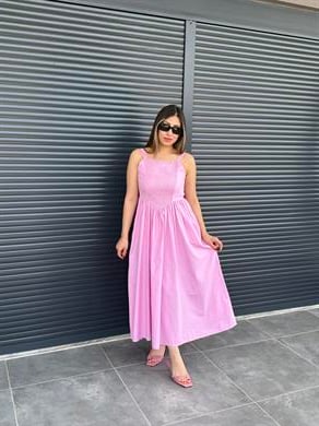 Dantel Detaylı Poplin Elbise Pembe