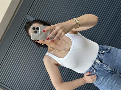 Dilvin Askılı Bodysuit  Ekru