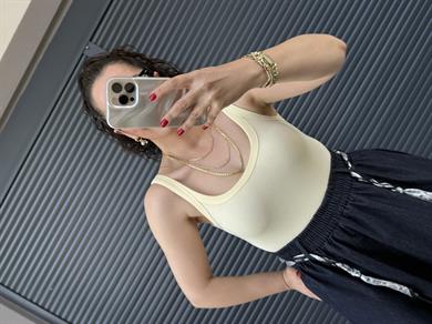 Dilvin Askılı Bodysuit  Sarı