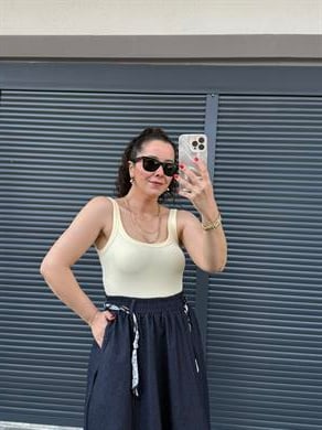 Dilvin Askılı Bodysuit  Sarı