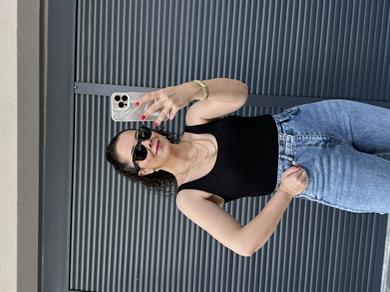 Dilvin Askılı Bodysuit  Siyah