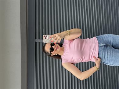 Dilvin Büzgülü Basic Bluz Pembe