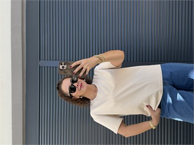 Dilvin Dekoratif Dikişli T-Shirt Taş