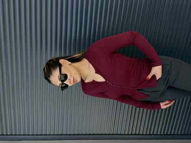 Dilvin Düğme Detaylı Büzgülü Bluz Bordo