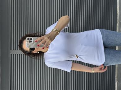 Dilvin Gold Aksesuar Detaylı T-shirt