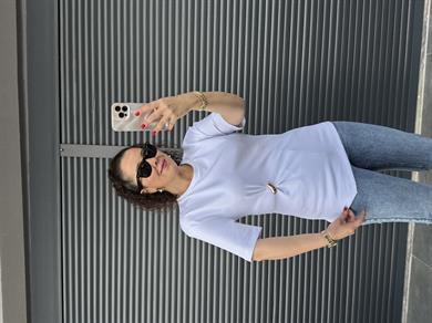 Dilvin Gold Aksesuar Detaylı T-shirt