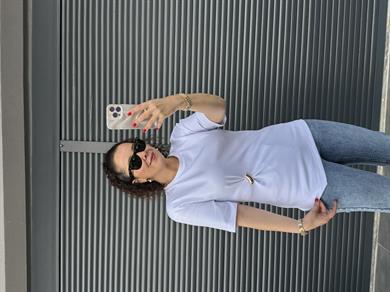 Dilvin Gold Aksesuar Detaylı T-shirt