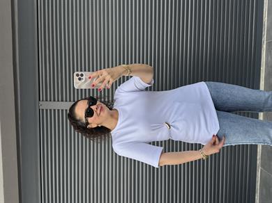Dilvin Gold Aksesuar Detaylı T-shirt
