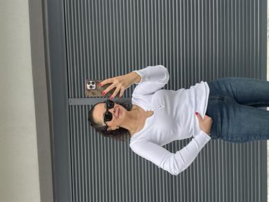 Dilvin Gümüş Düğme Detaylı Bluz