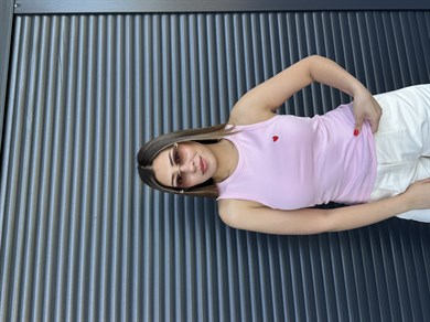 Dilvin Kalp Nakışlı Atlet Pembe